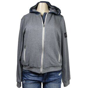 ECOALF upcycled Gray Hoodie L Sweatshirt Jacket Sustainable Athleisure Full Zip